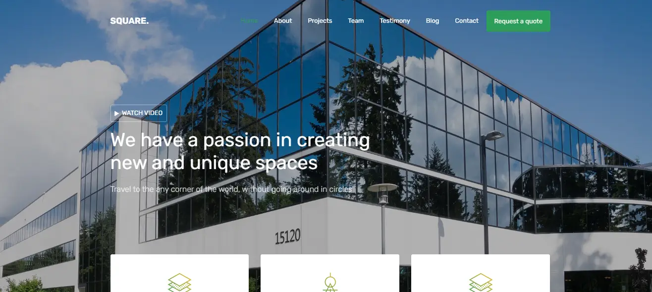 Square – Bootstrap 4 Architecture Website