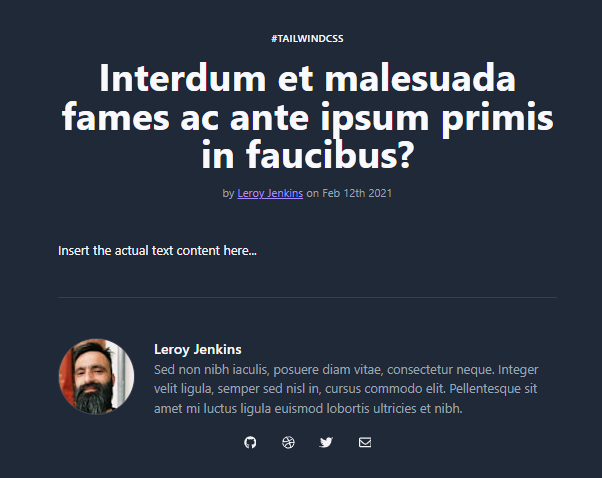 article component #1