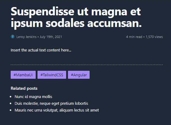 article component #2