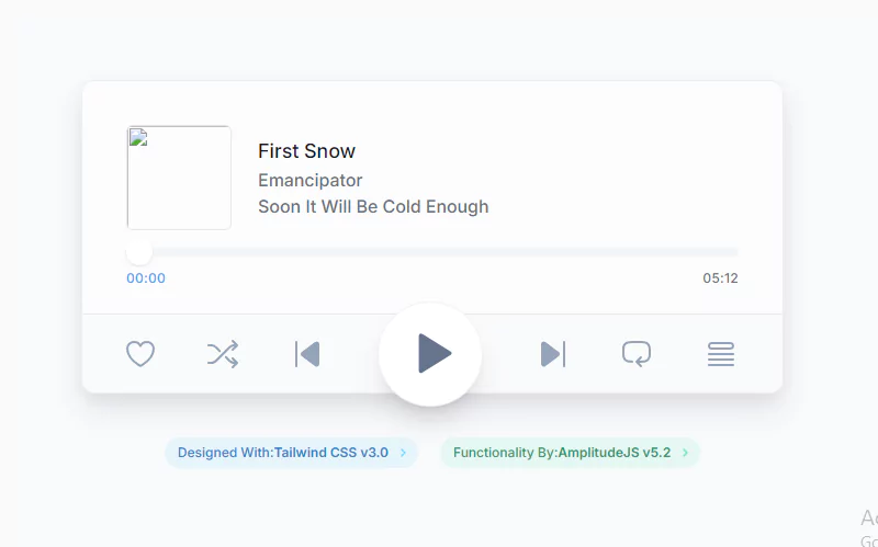 tailwind 3.0 audio player