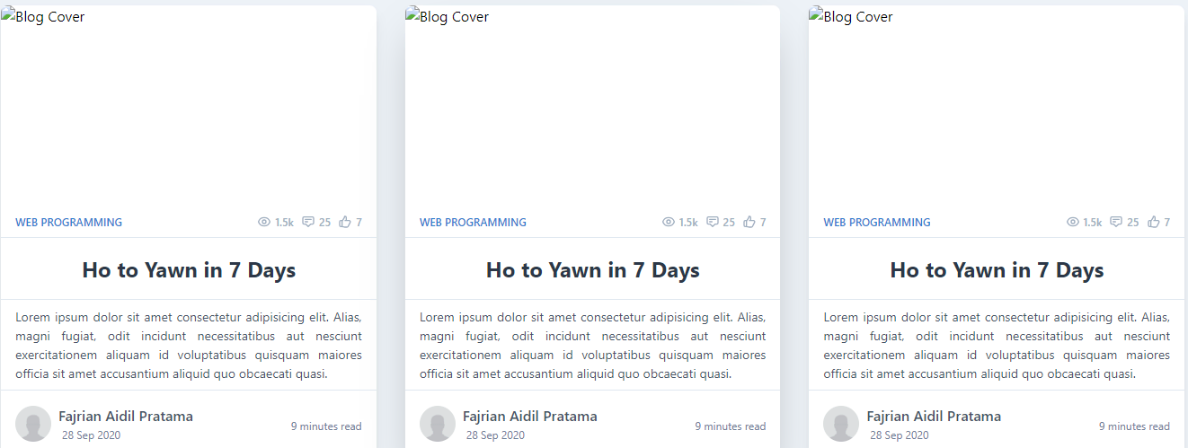 blog post card grid layout