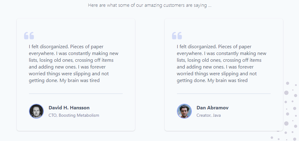 tailwind css responsive testimonials component