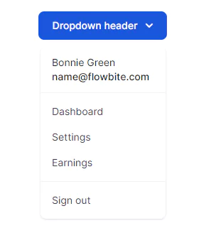 dropdown header