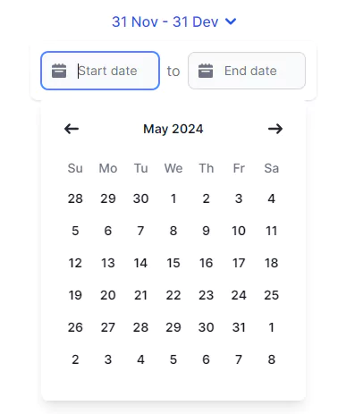 dropdown datepicker