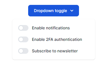 dropdown with toggle switch