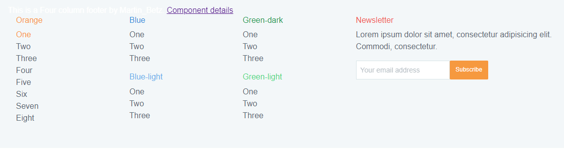 four column footer