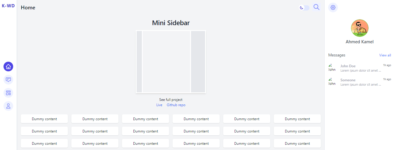 mini column sidebar