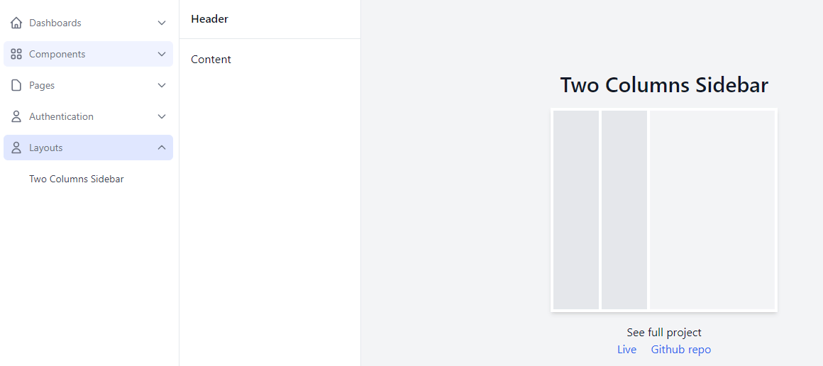 responsive two columns sidebar layout