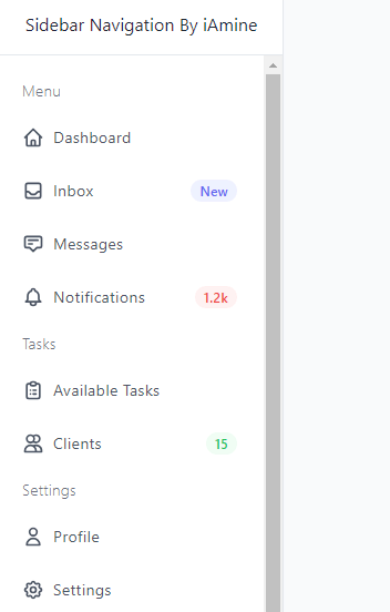 sidebar navigation