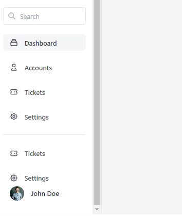 sidebar with search