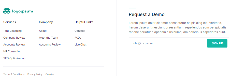 simple with service status footer