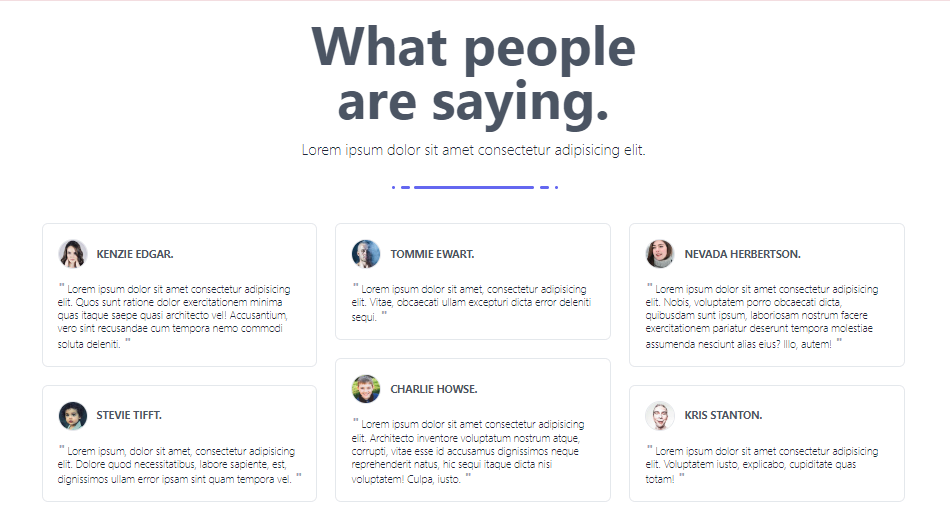 testimonials block