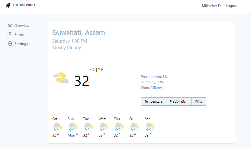 tailwind weather component