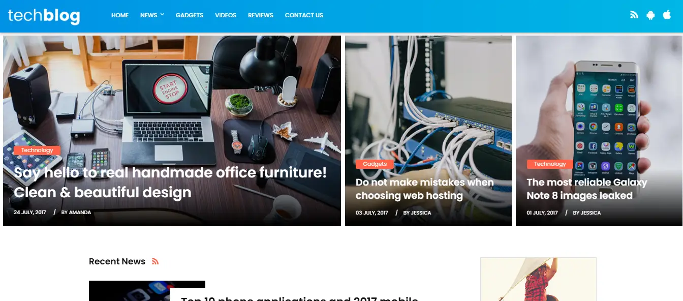 Tech Blog News Responsive Website Template