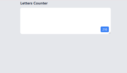 textarea live letters counter with alpinejs
