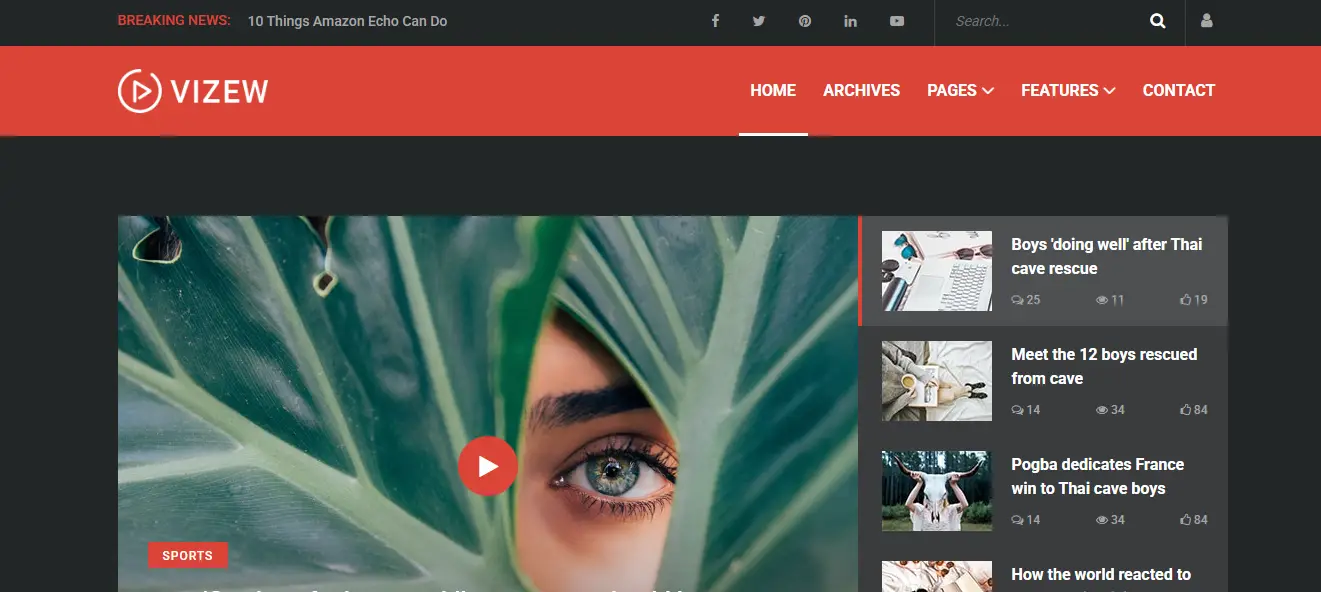 Vizew - Free Bootstrap 4 Magazine Website Template