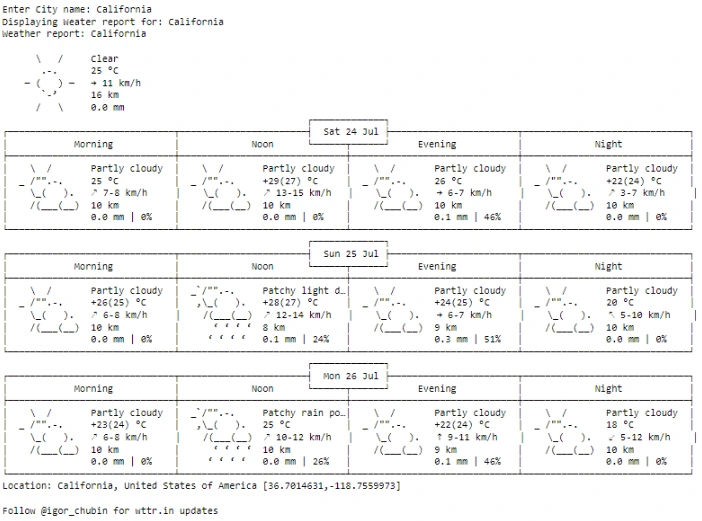 python weather forecast app