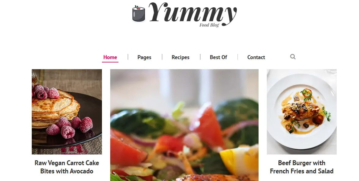 Yummy Food Blog Website Template