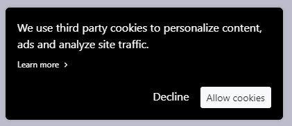 bootstrap 4 cookie consent card