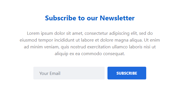 bootstrap 4 newsletter form