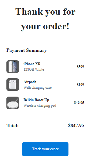 bootstrap 4 order details