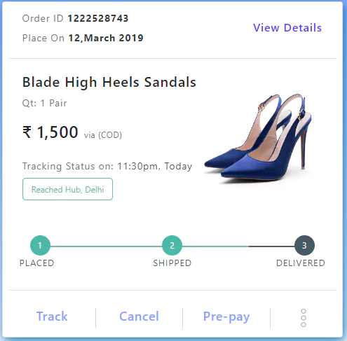 bootstrap 4 order tracking details with progress bar