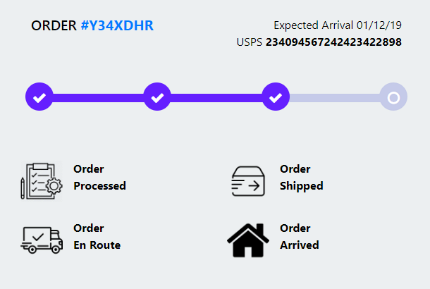 bootstrap 4 order tracking progressbar with icons