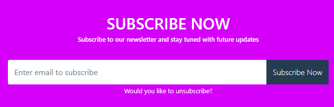 bootstrap 4 responsive subscribe now form