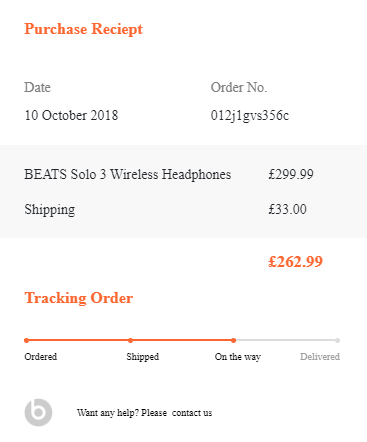 bootstrap 4 tracking order purchase reciept with progress