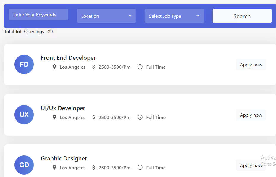 bootstrap career list