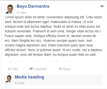 bootstrap facebook post style with comments box