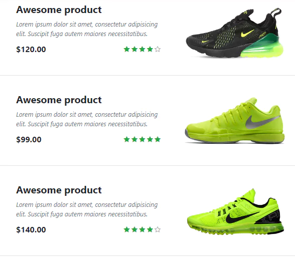 bootstrap products list
