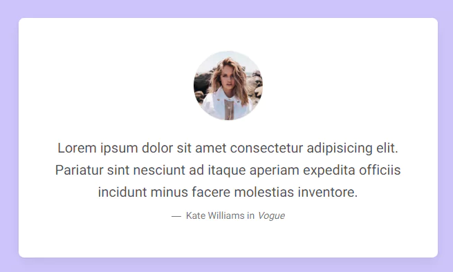 bootstrap quote with avatar