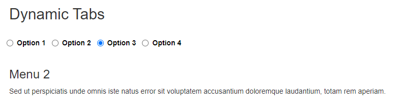 radio button tab