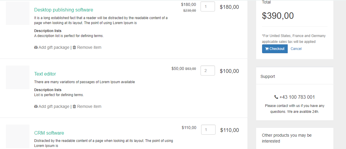 bootstrap shopping cart checkout 1