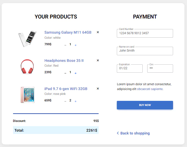 shopping cart checkout