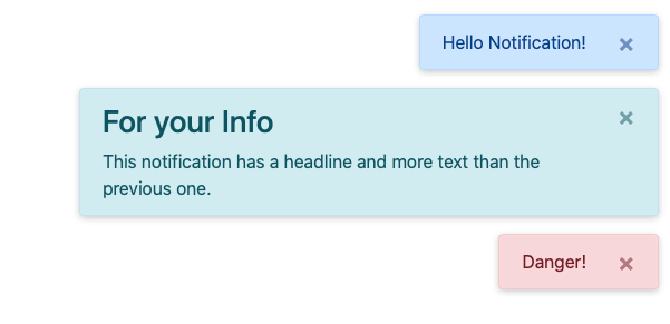 bootstrap show notification