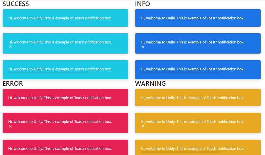 bootstrap unify colorful notifications