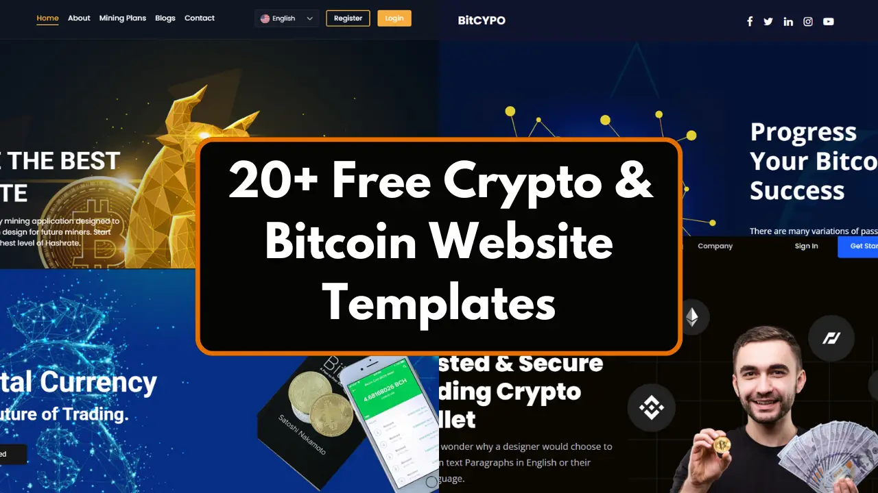 20+ Free Cryptocurrency & Bitcoin Website Templates with HTML, CSS, JavaScript & PHP