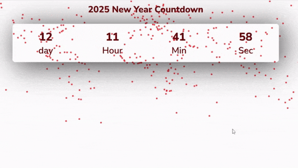 2025 New Year Countdown using HTML, CSS, and JavaScript (Source Code)