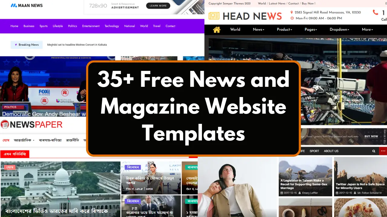 35+ Free News and Magazine Website Templates