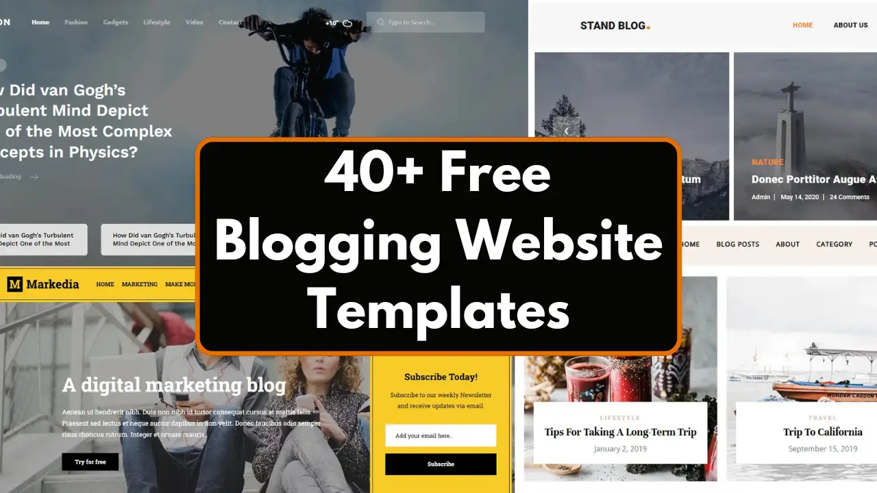 40+ Free Blogging Website Templates Using HTML, CSS, JavaScript, and PHP
