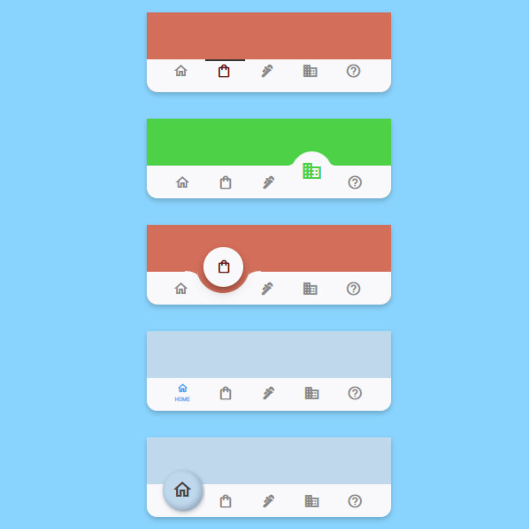 5 Cool Types of Animated Bottom Navigation Bar Using HTML, CSS and ... image.