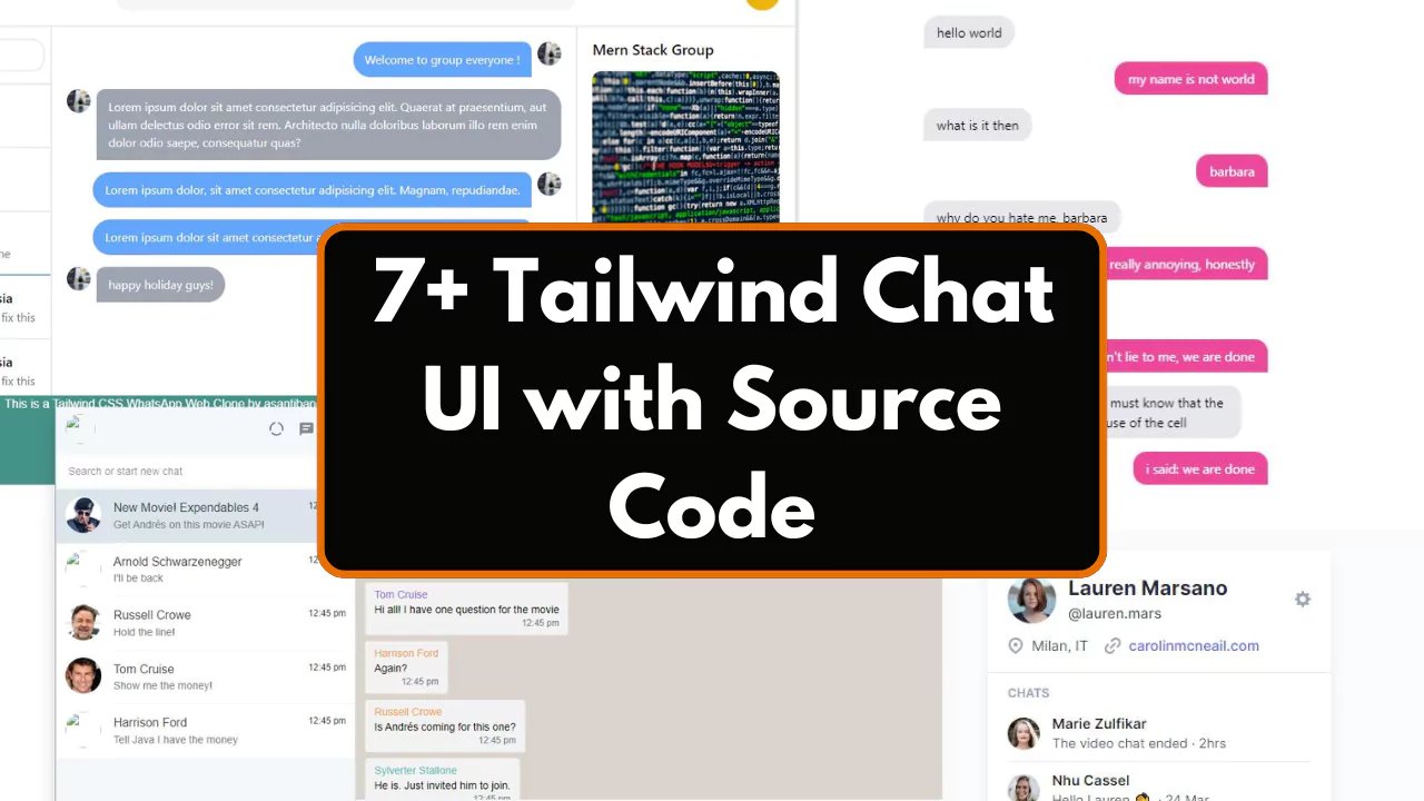7+ Tailwind Chat UI with Source Code