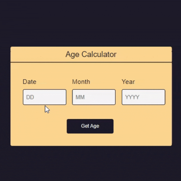 Build a User-Friendly Age Calculator with HTML, CSS, and JavaScript ...