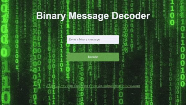 Create Binary Message Decoder: HTML, CSS, and JavaScript