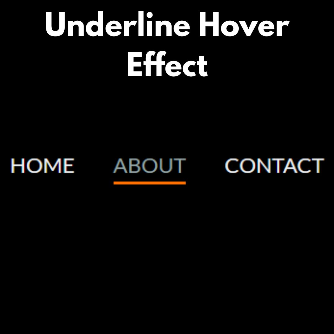 Collection of 100 HTML and CSS Mini Projects for Beginners with Source Code - Underline Hover Effect
