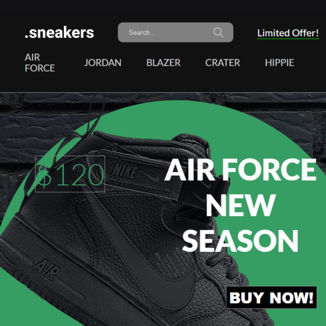 30 Free Landing Page Templates using HTML, CSS, and JavaScript - Sneaker Shoes Landing Page