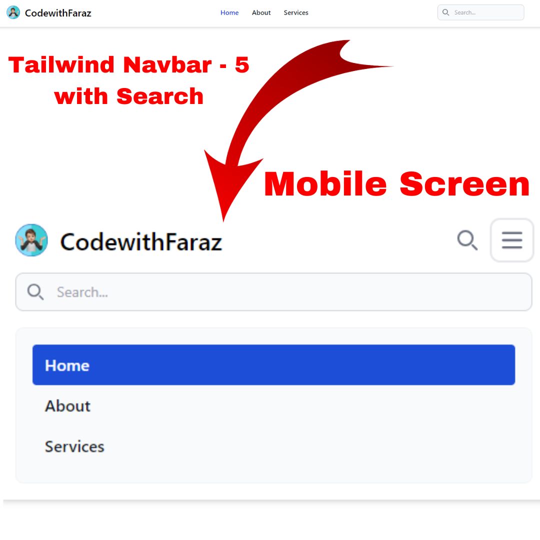 Create a Navigation Bar with Search Using Tailwind CSS