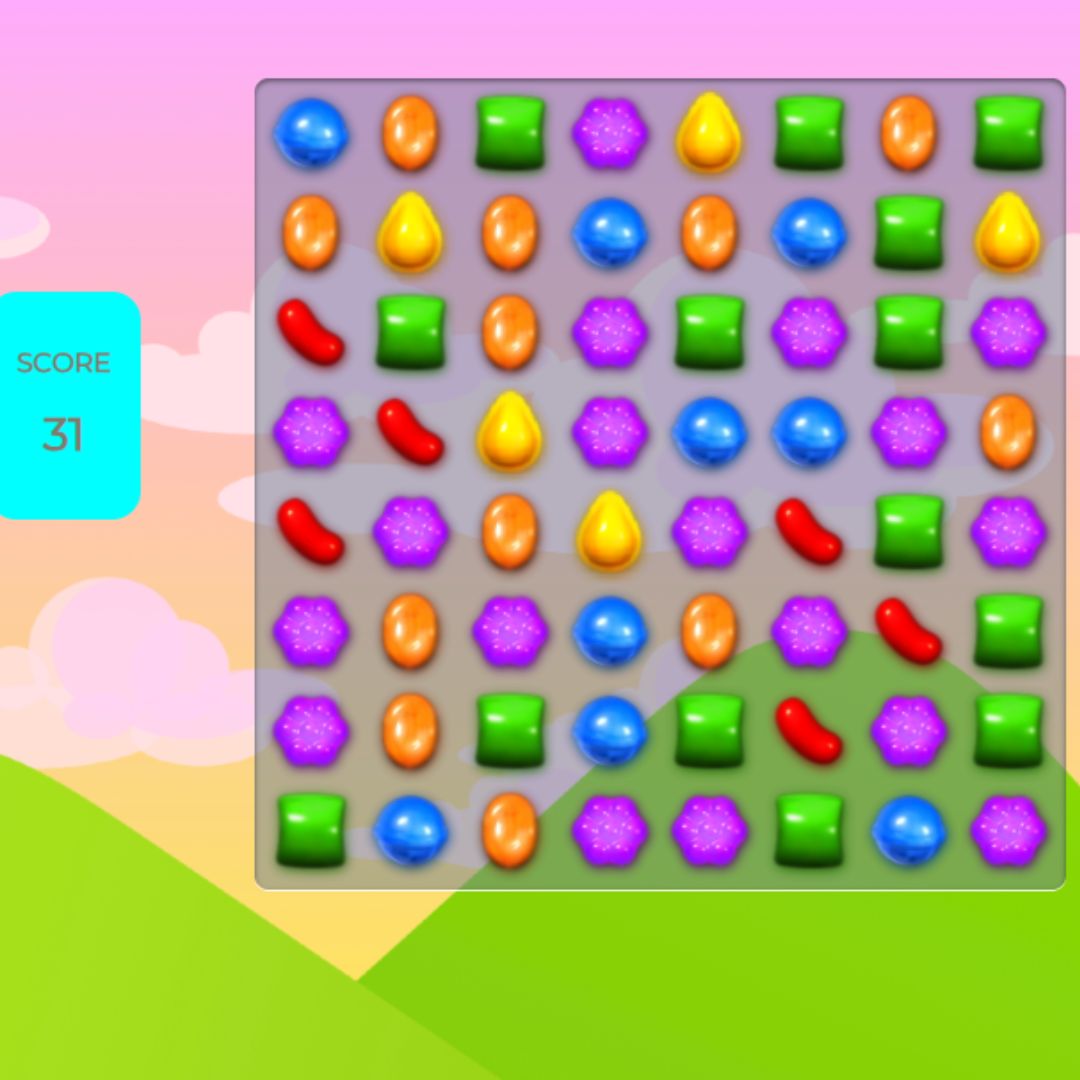 20+ JavaScript Games with Source Code for Beginners - Candy Crush
